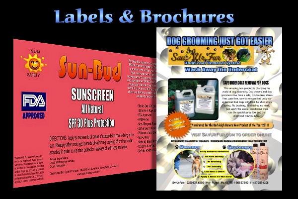 Brochures, and Product Labels